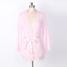 Load image into Gallery viewer, Women Sexy Lace Robe Mesh Nightgown Set