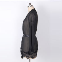 Load image into Gallery viewer, Women Sexy Lace Robe Mesh Nightgown Set