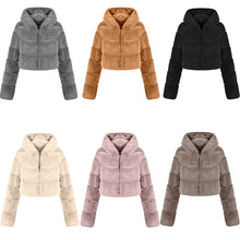 Load image into Gallery viewer, Faux Fur Zipper Short Coat