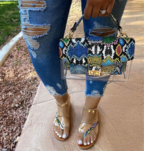 Load image into Gallery viewer, Rainbow Flip Flops Slippers with Bag Sets