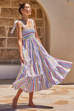 Load image into Gallery viewer, Women Lace-up Print Long Dress
