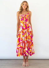 Load image into Gallery viewer, Women Lace-up Print Long Dress