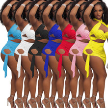 Load image into Gallery viewer, Women Lace Up Skirt Set