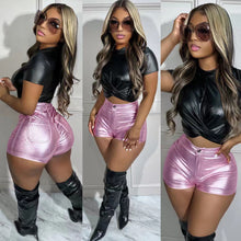 Load image into Gallery viewer, Shiny Women PU Shorts
