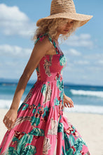 Load image into Gallery viewer, Women Lace-up Print Long Dress