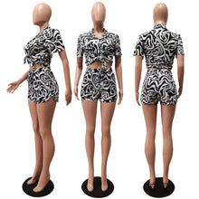 Load image into Gallery viewer, Women 2 pcs Shirts & Shorts Set
