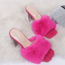 Load image into Gallery viewer, Fur High Heel Slippers