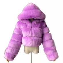 Load image into Gallery viewer, Faux Fox Fur Coat