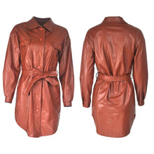 Load image into Gallery viewer, Women PU Shirt Dress