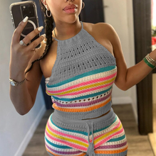 Load image into Gallery viewer, Women Fashion Halter Neck 2 pcs Set
