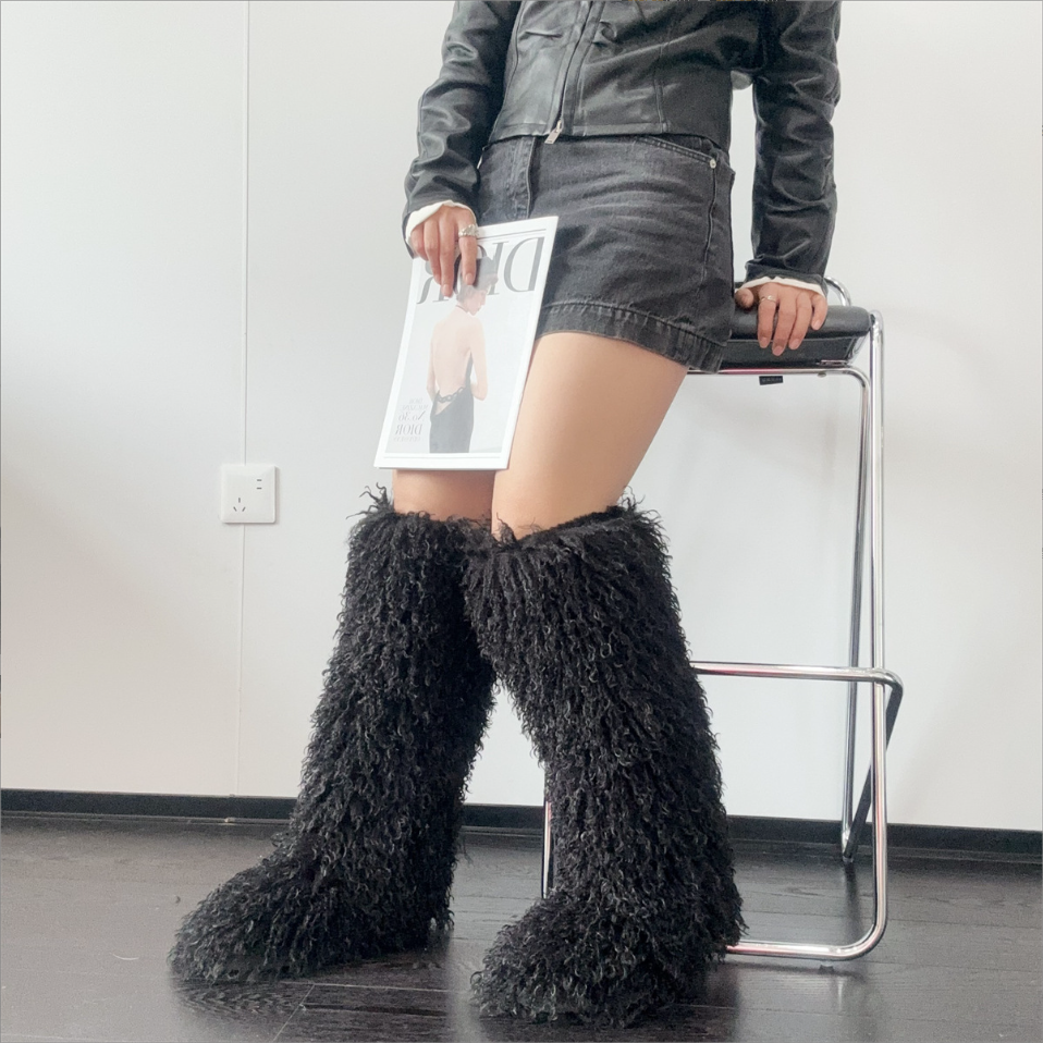 Fashion Long Fur Knee Boots