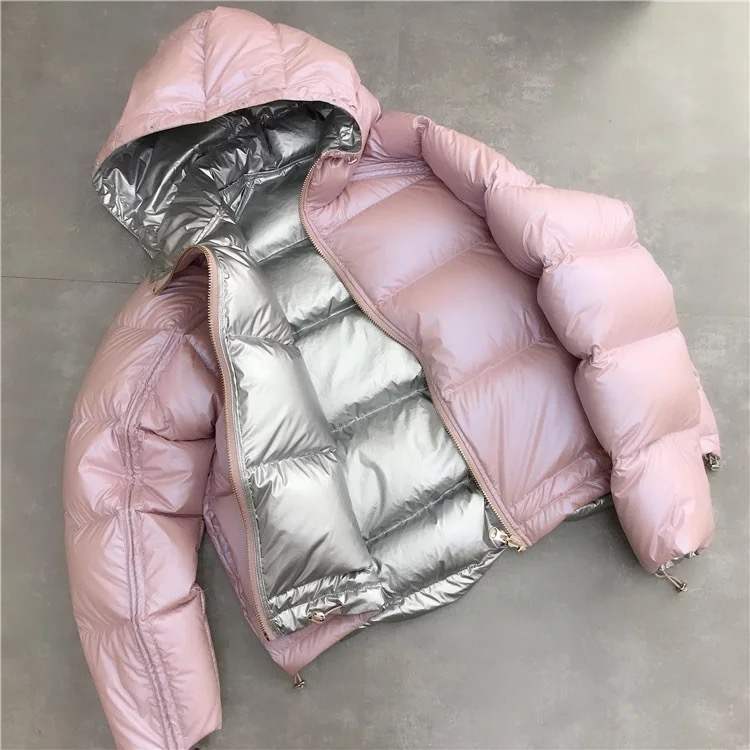 Women Winter Fur Reversible Down Coat