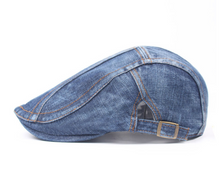 Load image into Gallery viewer, Men's Denim Beret, Classic Adjustable Cap Ivy Hat

