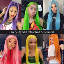 Load image into Gallery viewer, 13X4 Transparent Lace Front Straight Lace Frontal Wig 613 Blonde Human Hair Wigs
