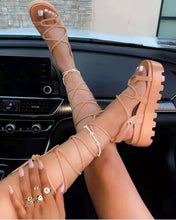 Load image into Gallery viewer, Thick Bottom Tie Up Sandals
