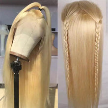 Load image into Gallery viewer, 13X4 Transparent Lace Front Straight Lace Frontal Wig 613 Blonde Human Hair Wigs
