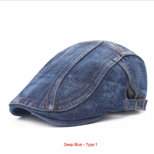 Load image into Gallery viewer, Men's Denim Beret, Classic Adjustable Cap Ivy Hat
