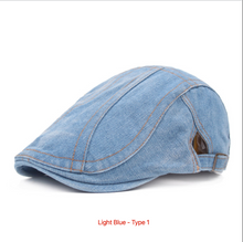 Load image into Gallery viewer, Men's Denim Beret, Classic Adjustable Cap Ivy Hat
