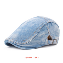 Load image into Gallery viewer, Men's Denim Beret, Classic Adjustable Cap Ivy Hat
